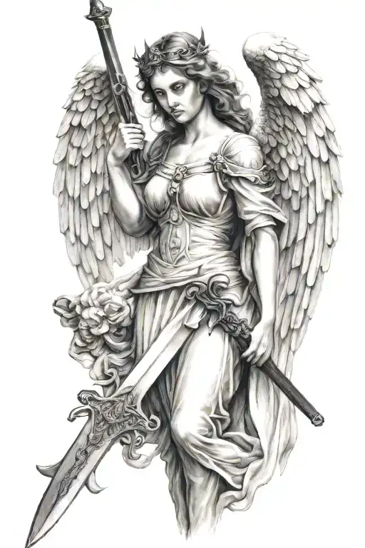 Femenine Angel With A Sword