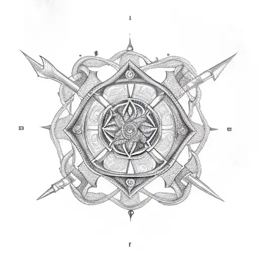 Mandala With An Anchor And A Tirhd Element