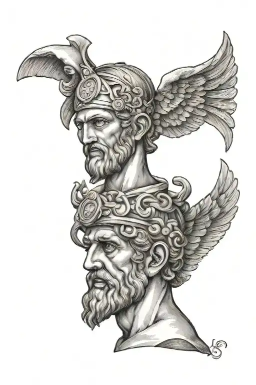 Ancient Greece Tattoo Flash Sheet