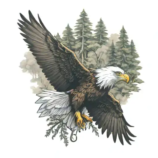 Eagle And Anime Forest