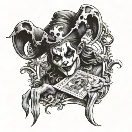 Jester Coming Out Of A Tarot Card