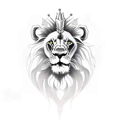 Lion With Thorn Crown On Its Head
