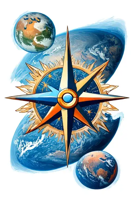 Wind Rose On Planet Earth