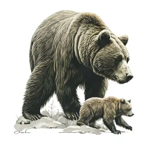 The Bear Guards His Family