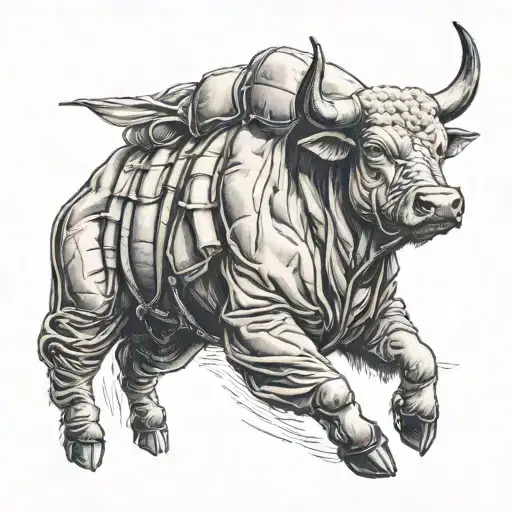 Bull In Parachute