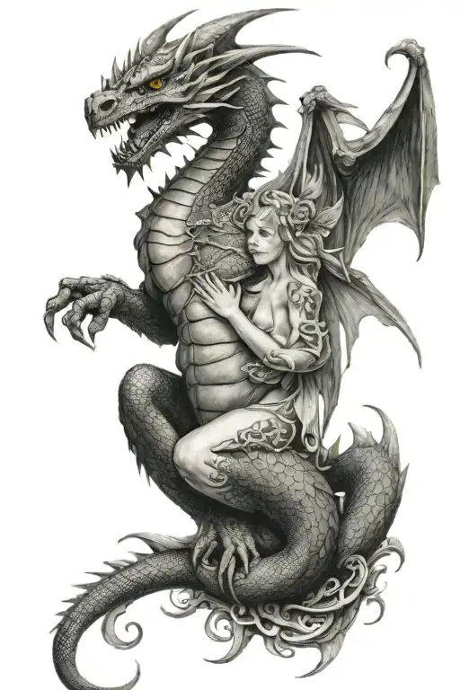 Dragon Clutching Fairy