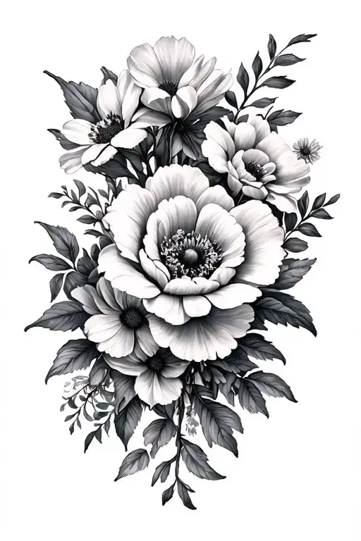 Grandchildren Birth Flowers Intertwined