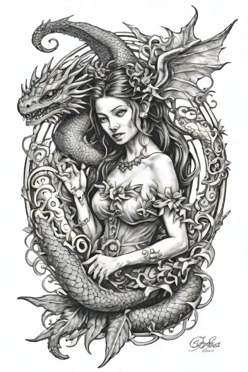 Fairy Held By Dragon