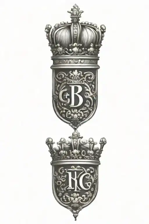 Queens Crown Initials Pld