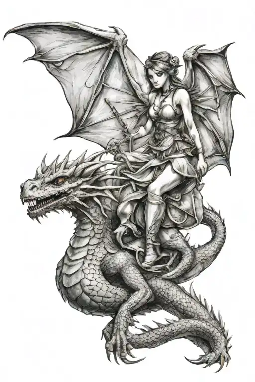 Fairy Riding On Dragon