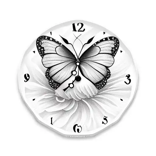 Clock With Butterflies And Roses And This Too Shall Pass
