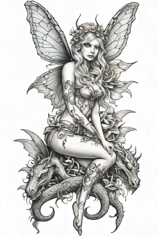 Sexy Fairy With Dragon
