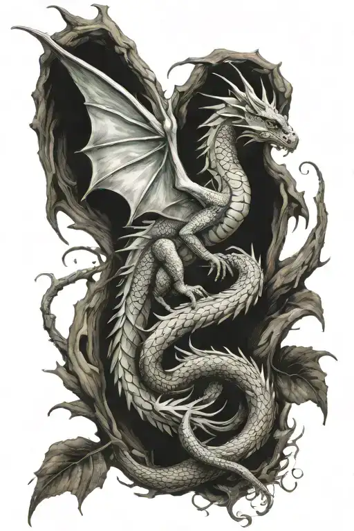 Dragon Held Onto Fairy