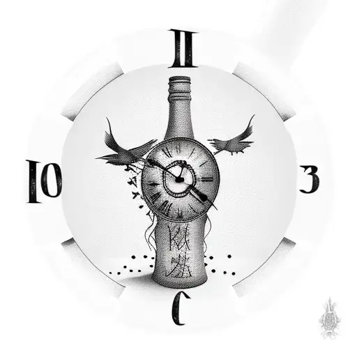 Clock With Winebottle