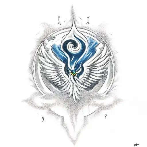 Phoenix Rise Up Of Volcano