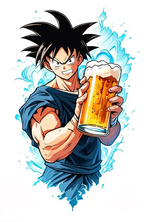 Luffy Gear 5 And Goku Ultra Instinct Drinking Beer