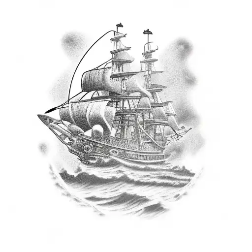 Pirate Ship And Skulls