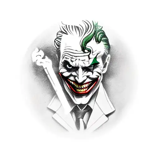The Joker Swinging A Pocket Watch From His Hand And Smoking A Cigarette