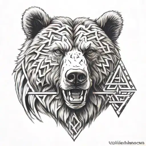 Bear Head Valknut Symbol