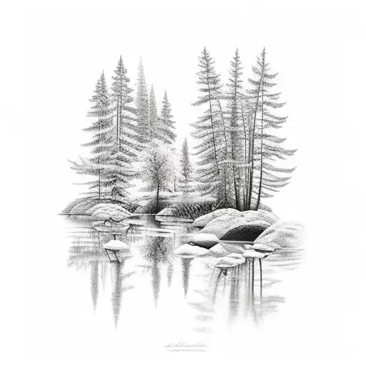 Outdoor Woods With Lake