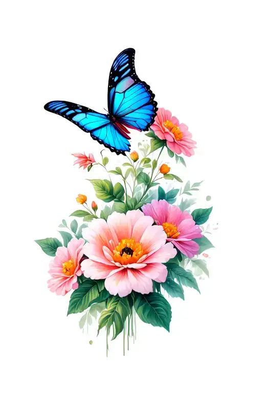 Flowers With Butterfly