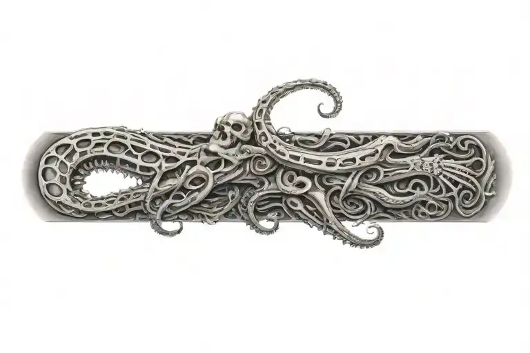 Bones And Tentacles Based On Giger Arts Inspired Tattoo Featuring