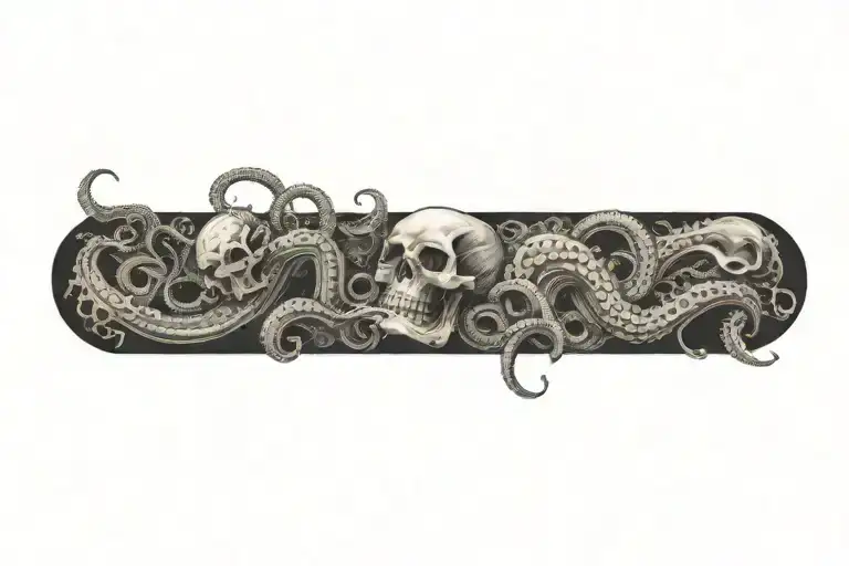 Bones And Tentacles Based On Jean Delvile Arts Inspired Tattoo Featuring