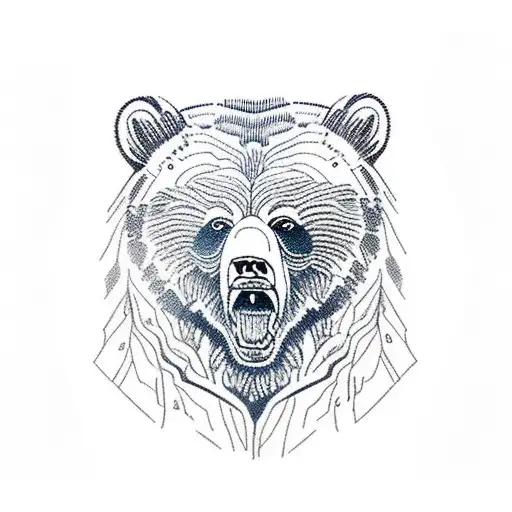 Grizzly Bear Raoring In Sequoias