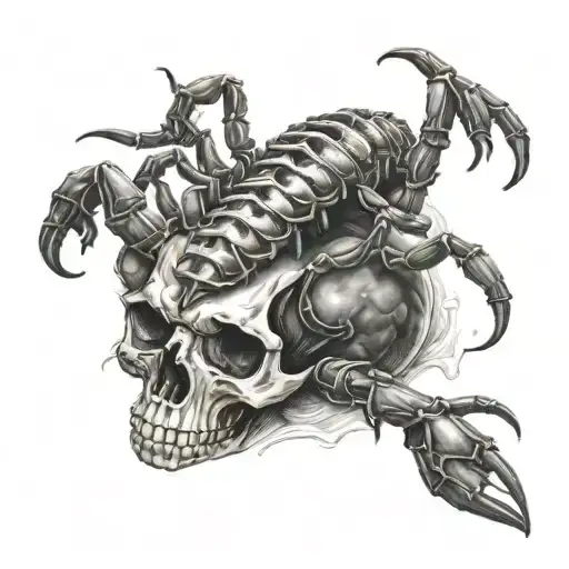 Scorpion On Skull