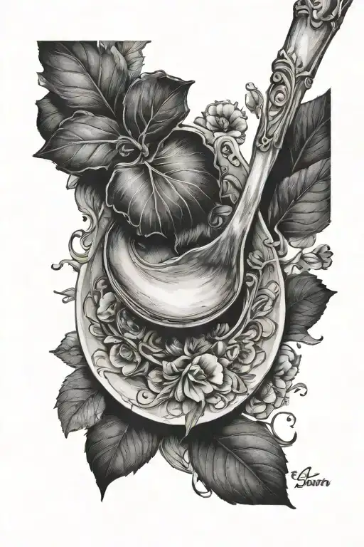 Spoon Drawn In Black