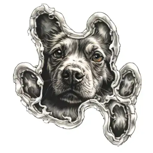 Dog Paw With His Picture Inside