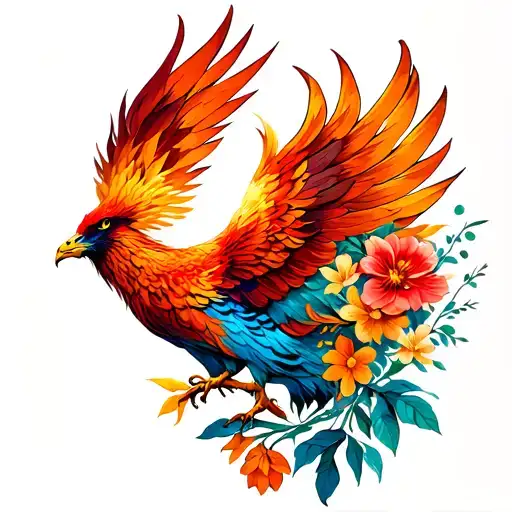 Phoenix With Flowers