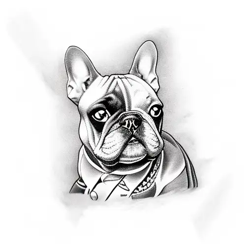 Black French Bulldog Playing Chess