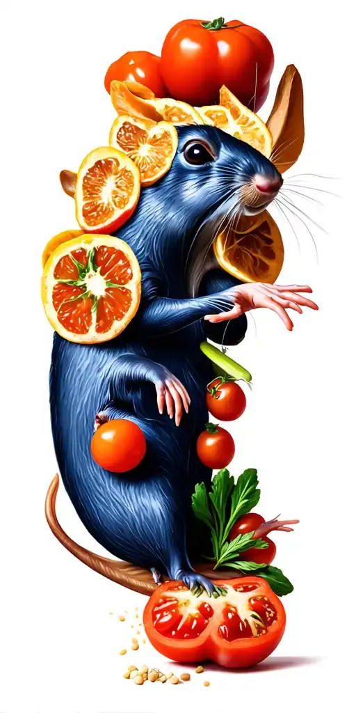 Ratatouille Food Ingredients Forming A Scene