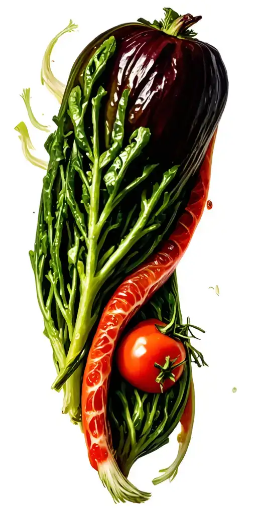 Ratatouille Food Ingredients Scattered