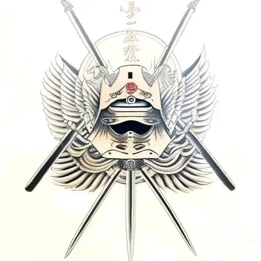 Japanese Warrior With Angel Wings