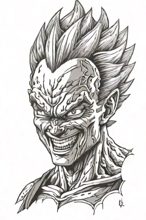 Majin Vegeta Badass Smile Blood