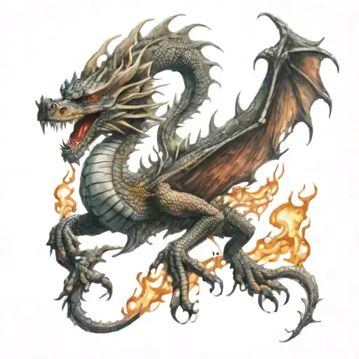 Fire Dragon Full Body Of Dragon
