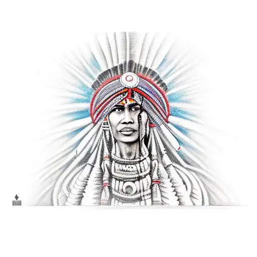 Indian Woman From Tribe Defending Her Son