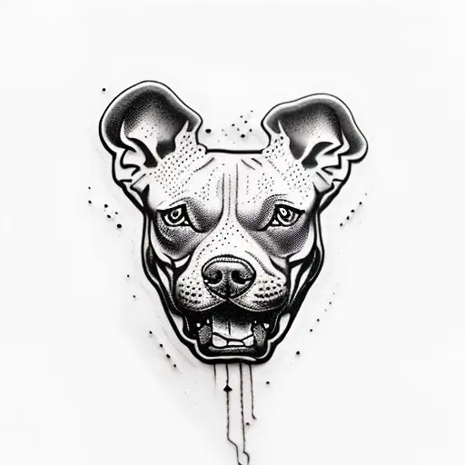 Small Ace Of Spades And Pit Bull Head Combined