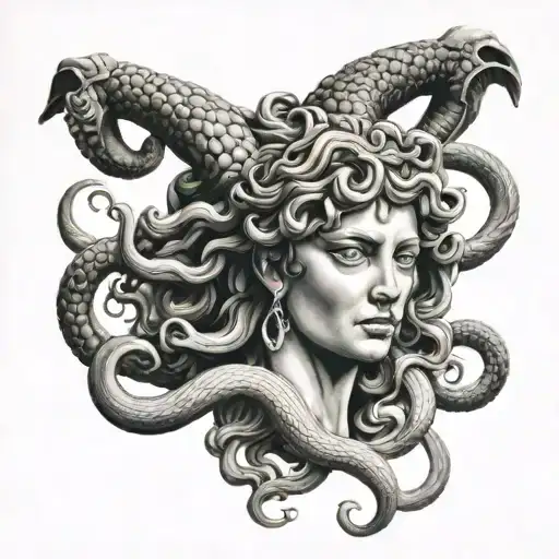 Medusa With Ram Horn