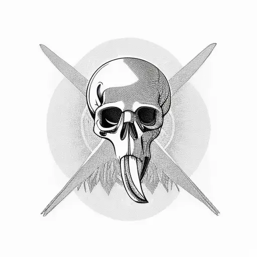 Bird Outline With Skull Inside