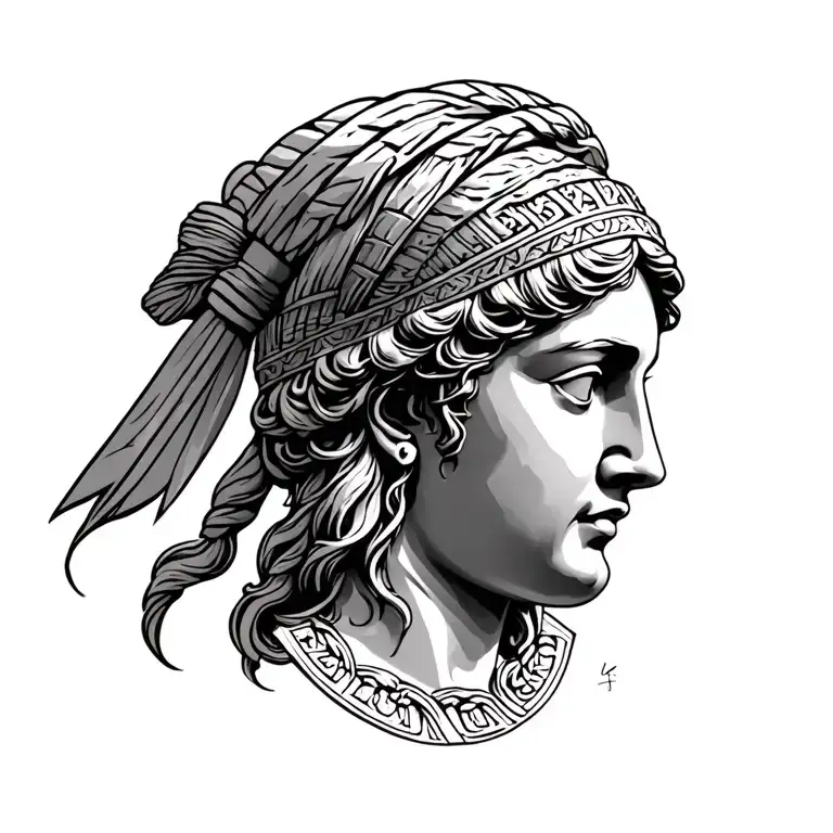 Athena Greek Mythology Head Side
