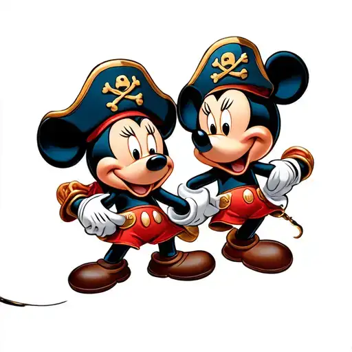 Mickey And Minnie Pirate Captain