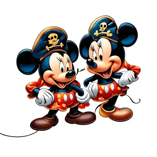 Mickey Pirate And Minnie Butterfly