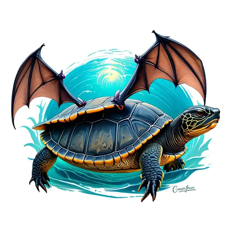 Bat To Turtle Transition Ocean To Land