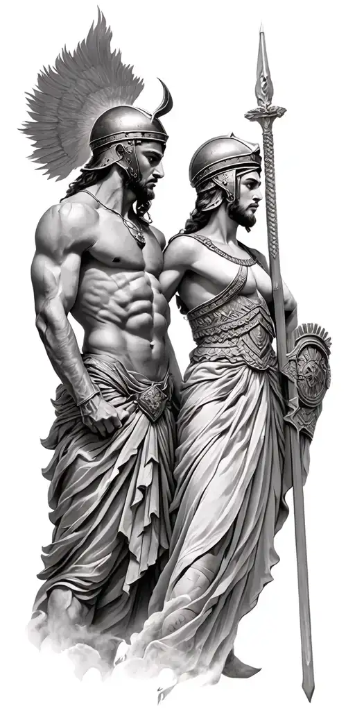 Hephaestus And Athena Warrior With Helmet