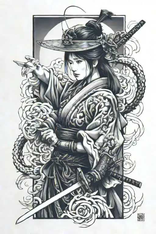 Samourai Cover With Japanese Girl