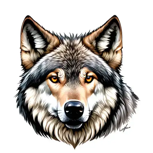Grey Wolf Head