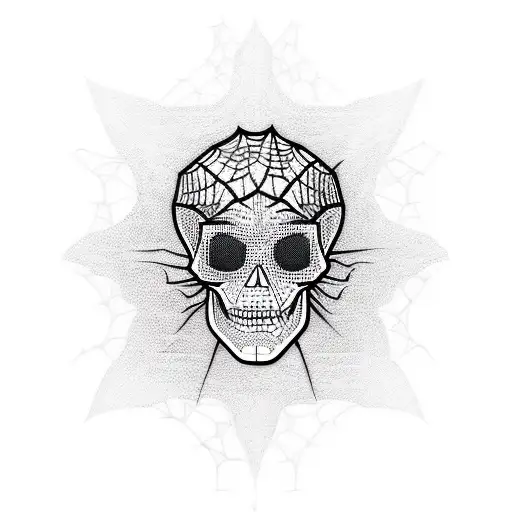 Seamless Skull And Spiderweb Pattern For Sleeve Filler